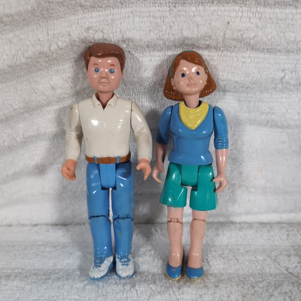 Fisher-Price Loving Family 1993 Parents Dad Father & Mom Mother Dolls READ